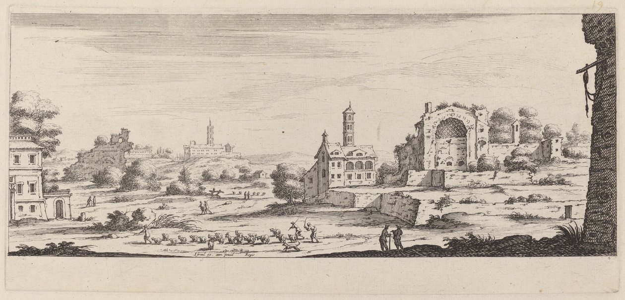 View of the Sun Temple in Rome by François Collignon after Israël Silvestre