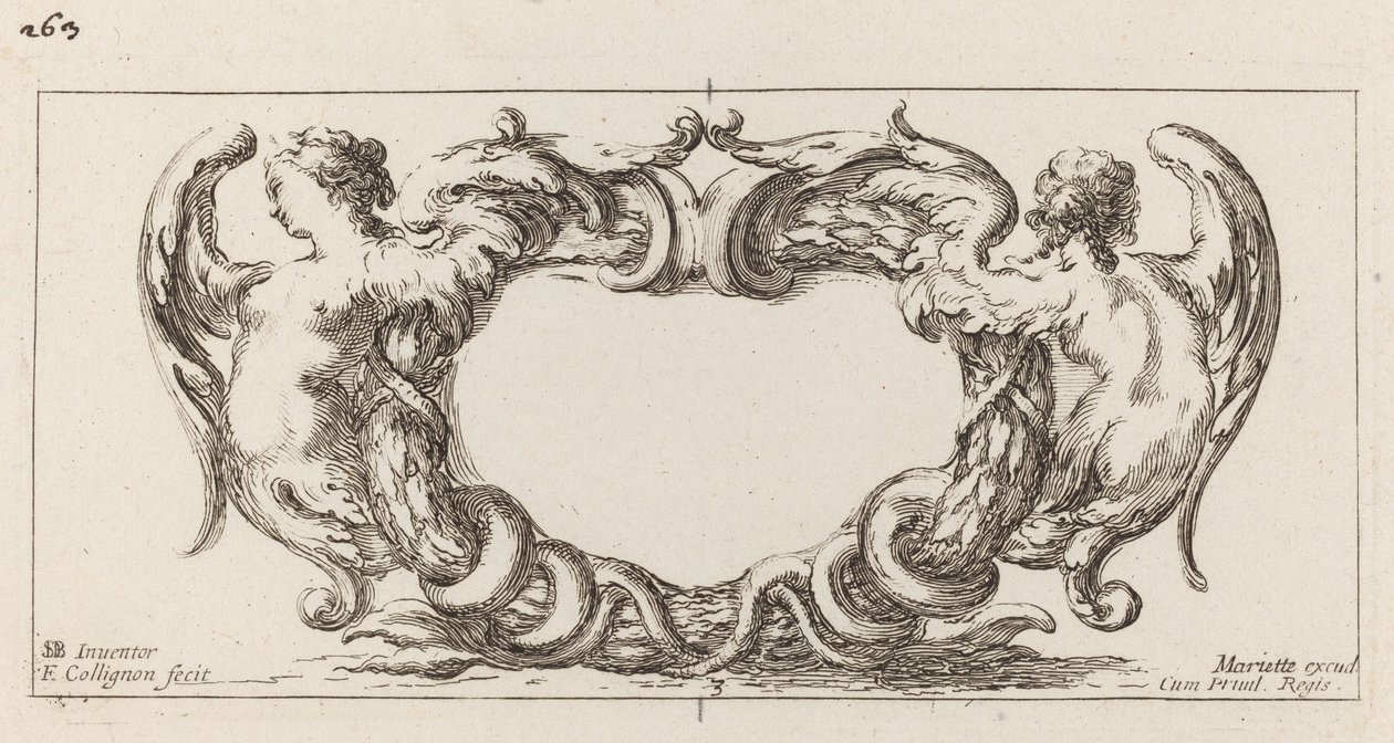 Cartouche by François Collignon after Stefano Della Bella