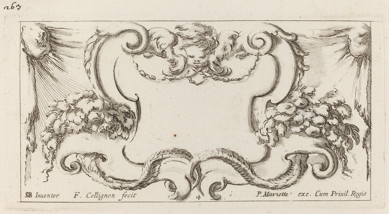 Cartouche by François Collignon after Stefano Della Bella