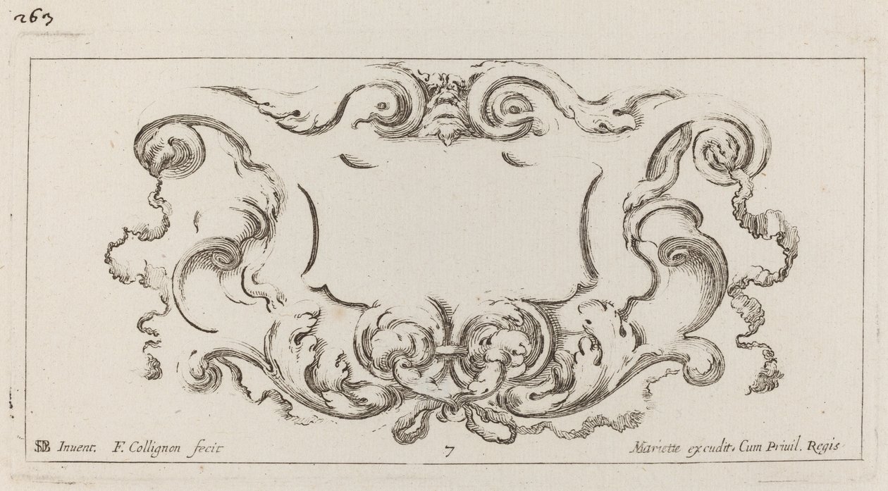 Cartouche by François Collignon after Stefano Della Bella