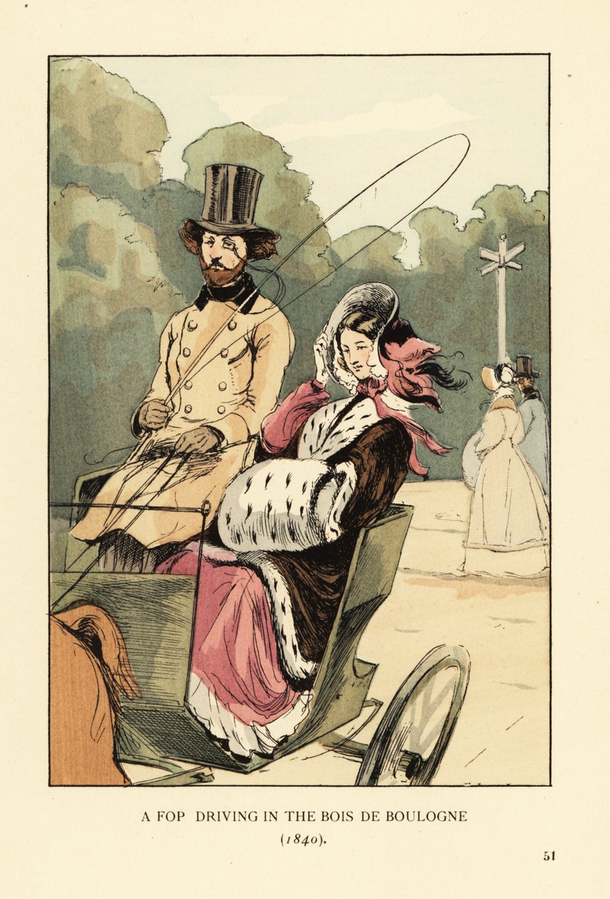 A fop driving in the Bois de Boulogne by François Courboin
