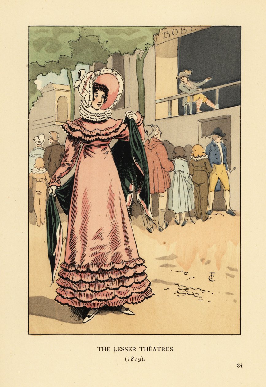 Fashionable Woman at an Outdoor Dramatic Show by François Courboin