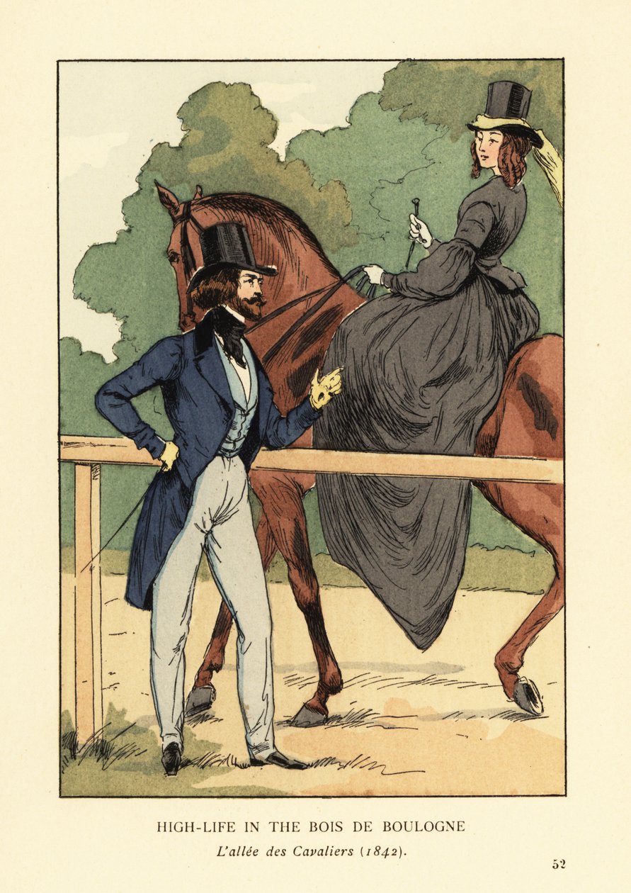 High life in the Bois de Boulogne, L’allee des cavaliers by François Courboin