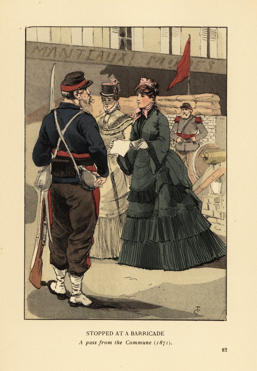 Stopped at a barricade, a pass from the Paris Commune by François Courboin