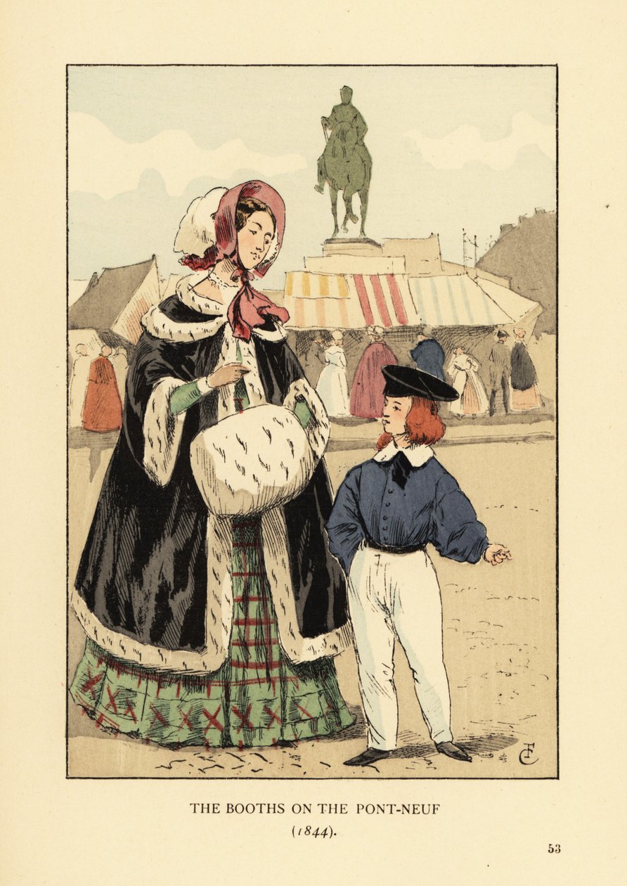 The booths on the Pont Neuf, Paris by François Courboin