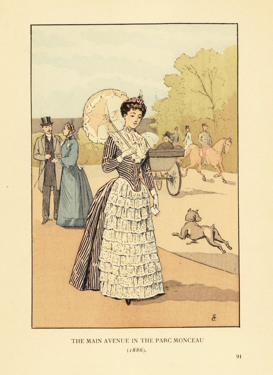 The main avenue in the Parc Monceau by François Courboin