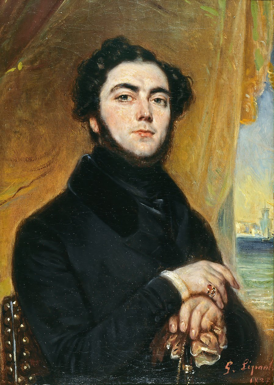 Portrait of the novelist Eugène Sue 1804-1857 by François Gabriel Lépaulle