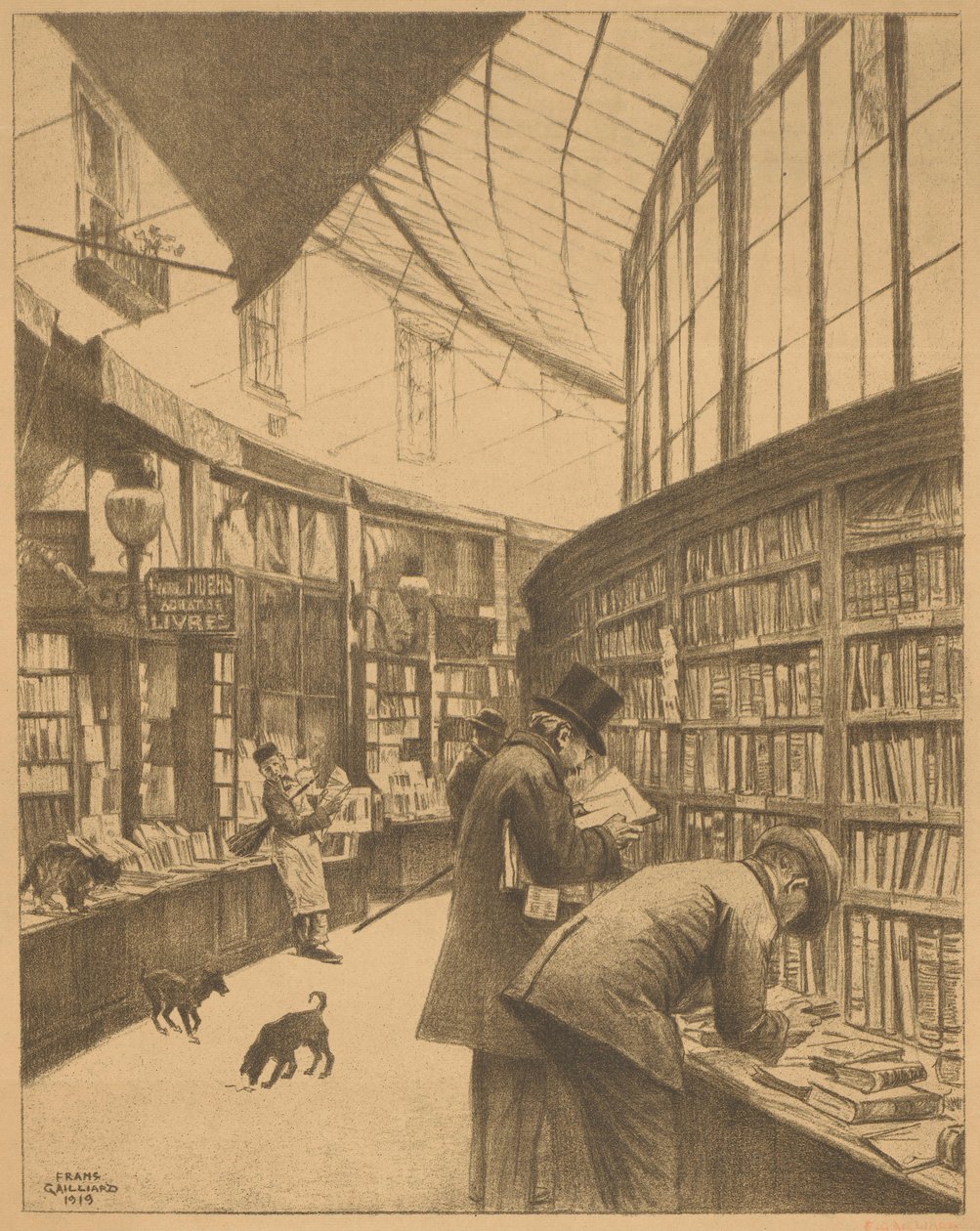 Bookstore Moens in the Galerie Bortier in Brussels by François Gailliard