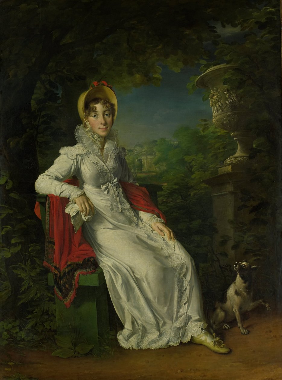 Carolina Ferdinanda Louisa of Sicily (1798-1870). Wife of Charles Ferdinand, Duc de Berry, in the Park of Bagatelle in the Bois de Boulogne (near Paris) by François Gérard
