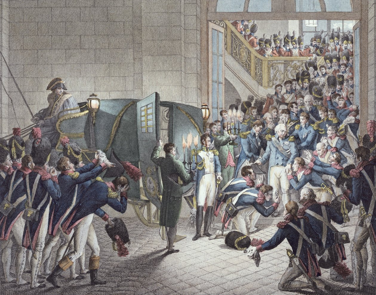 Departure of Louis XVIII King of France and Navarre, from Les Tuileries, 19th March 1815 by François Joseph Heim