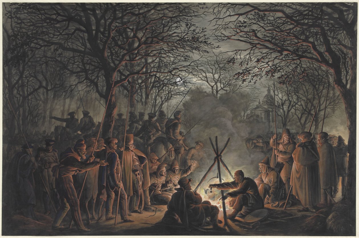 Camp of the Cossacks Outside the Muiderpoort in Amsterdam, 1813 by François Joseph Pfeiffer (II)