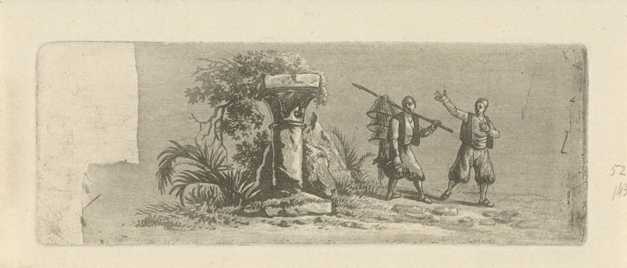 Landscape with Two Greek Fishermen by François Joseph Pfeiffer (II)