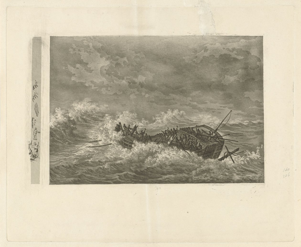 Stormy Sea with Sinking Ship by François Joseph Pfeiffer (II)