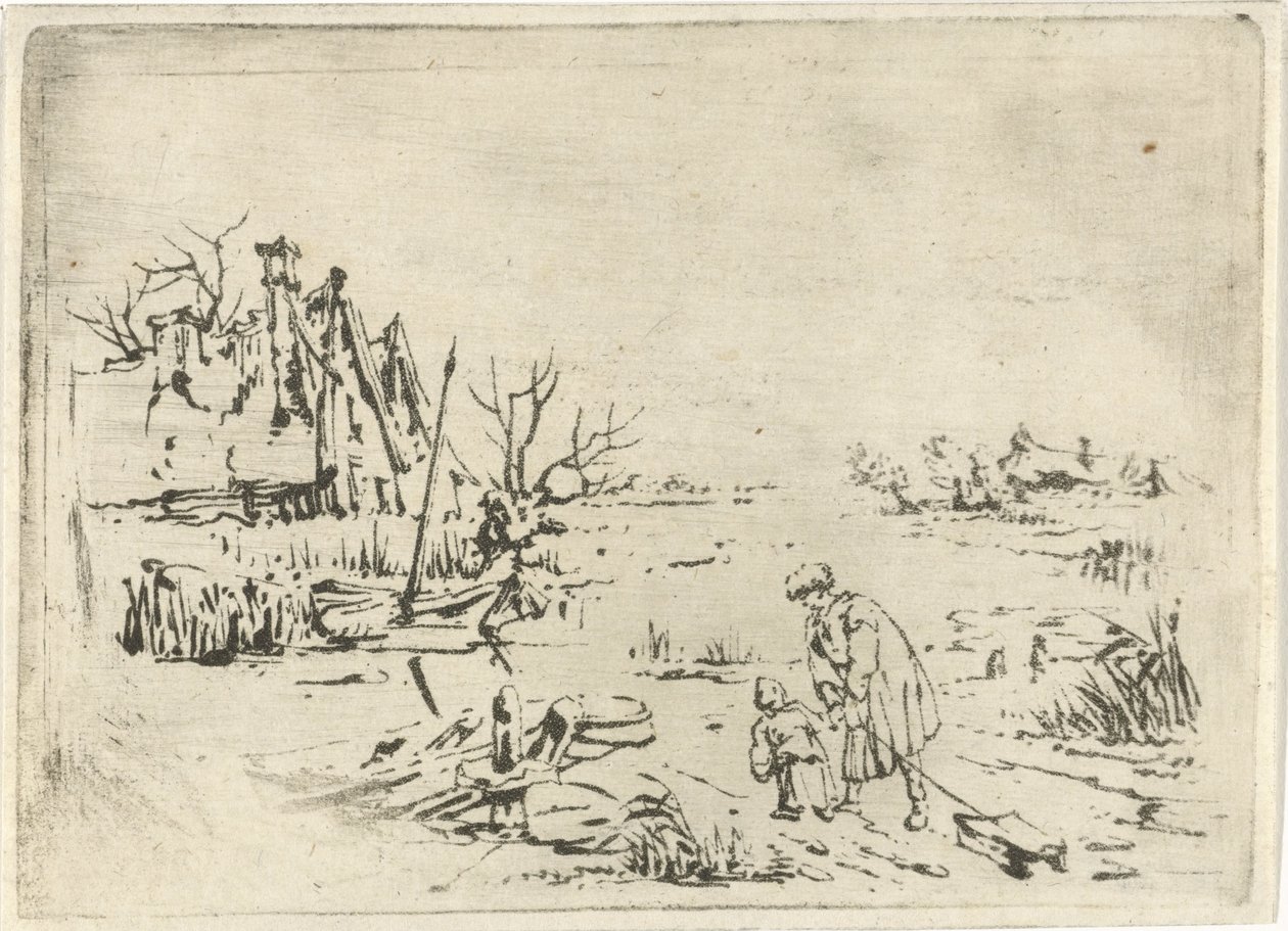 Winter Landscape with Farms by François Joseph Pfeiffer (II)