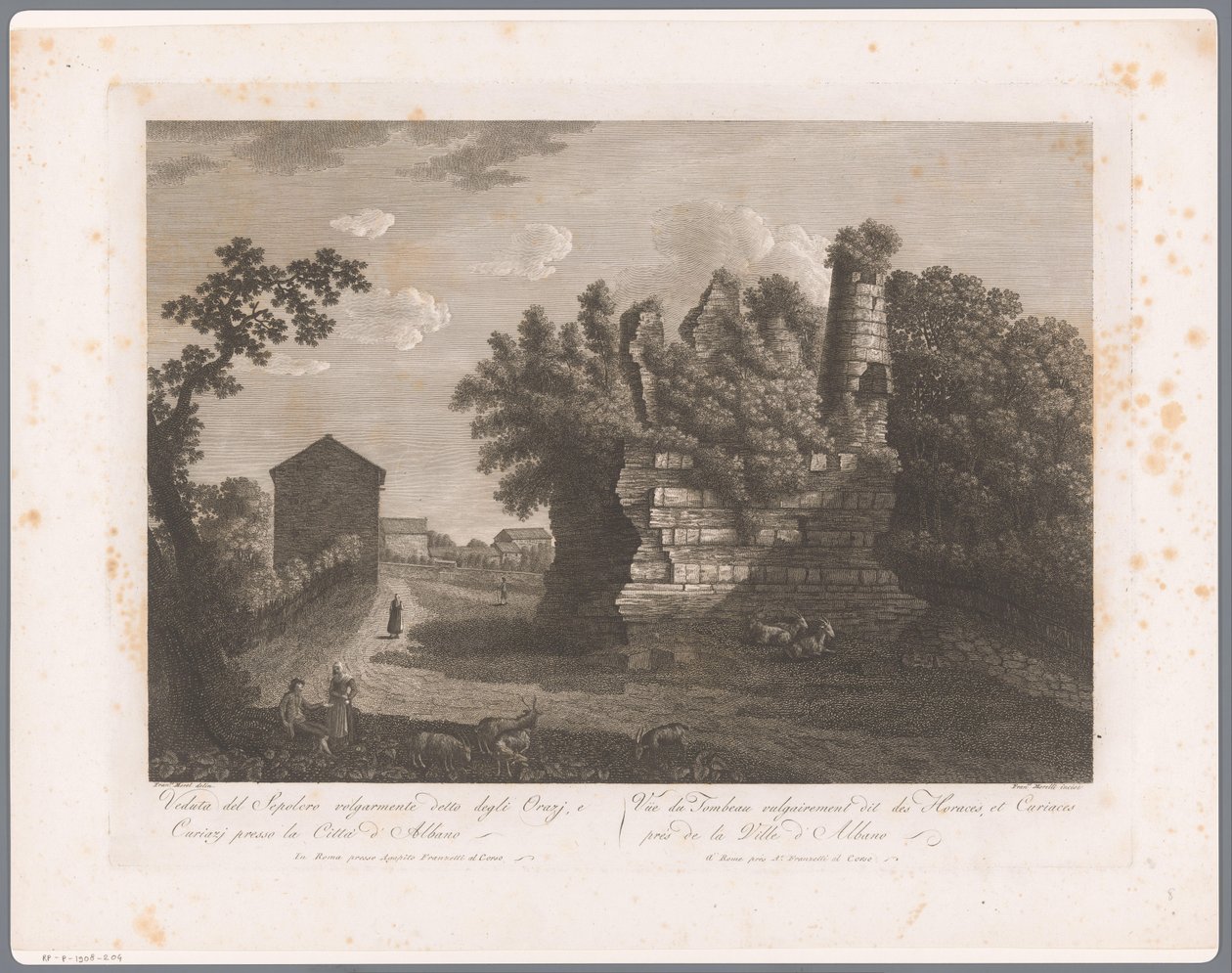 View of the Tombs of Horatii and Curiatii (Albano) by François Morel