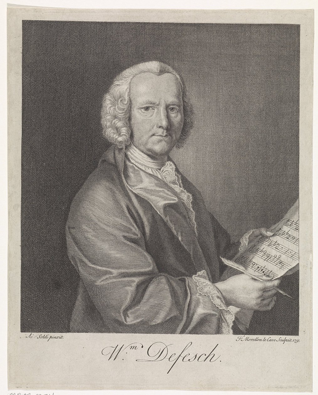 Portrait of the Composer Willem de Fesch 1687-1761, 1751 by François Morellon de La Cave