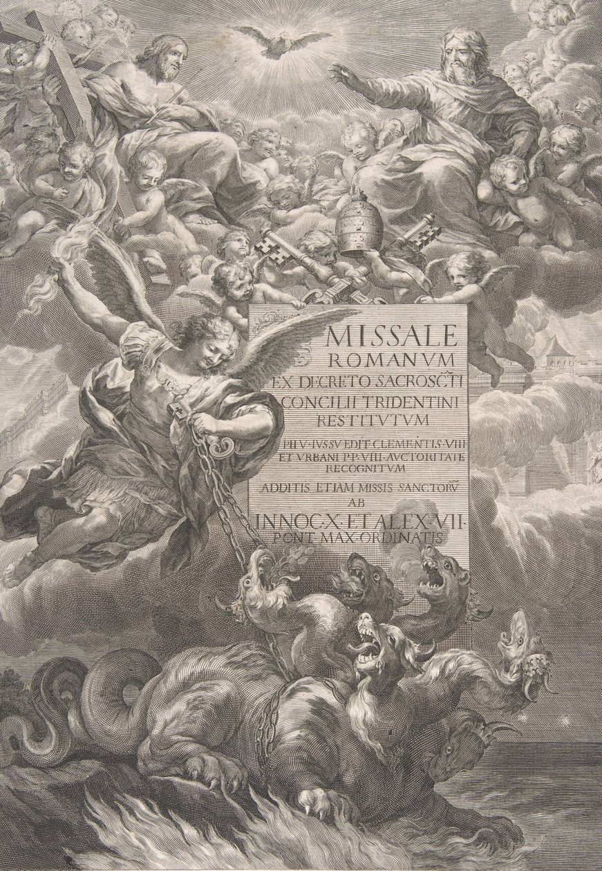 The Holy Trinity with Saint Michael Vanquishing a Six-Headed Dragon, Frontispiece by François Spierre