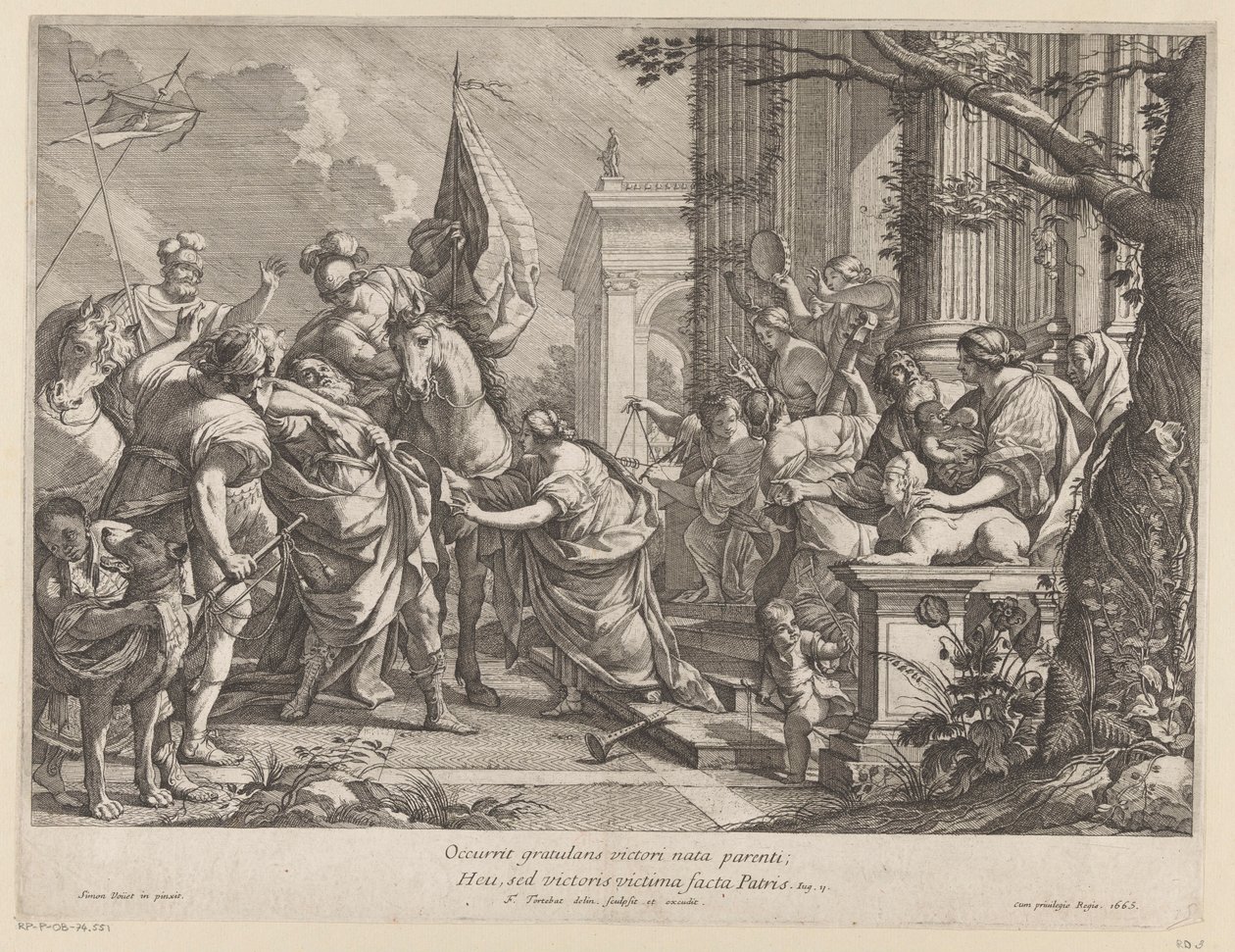 Jephthah Welcomed by His Daughter by François Tortebat