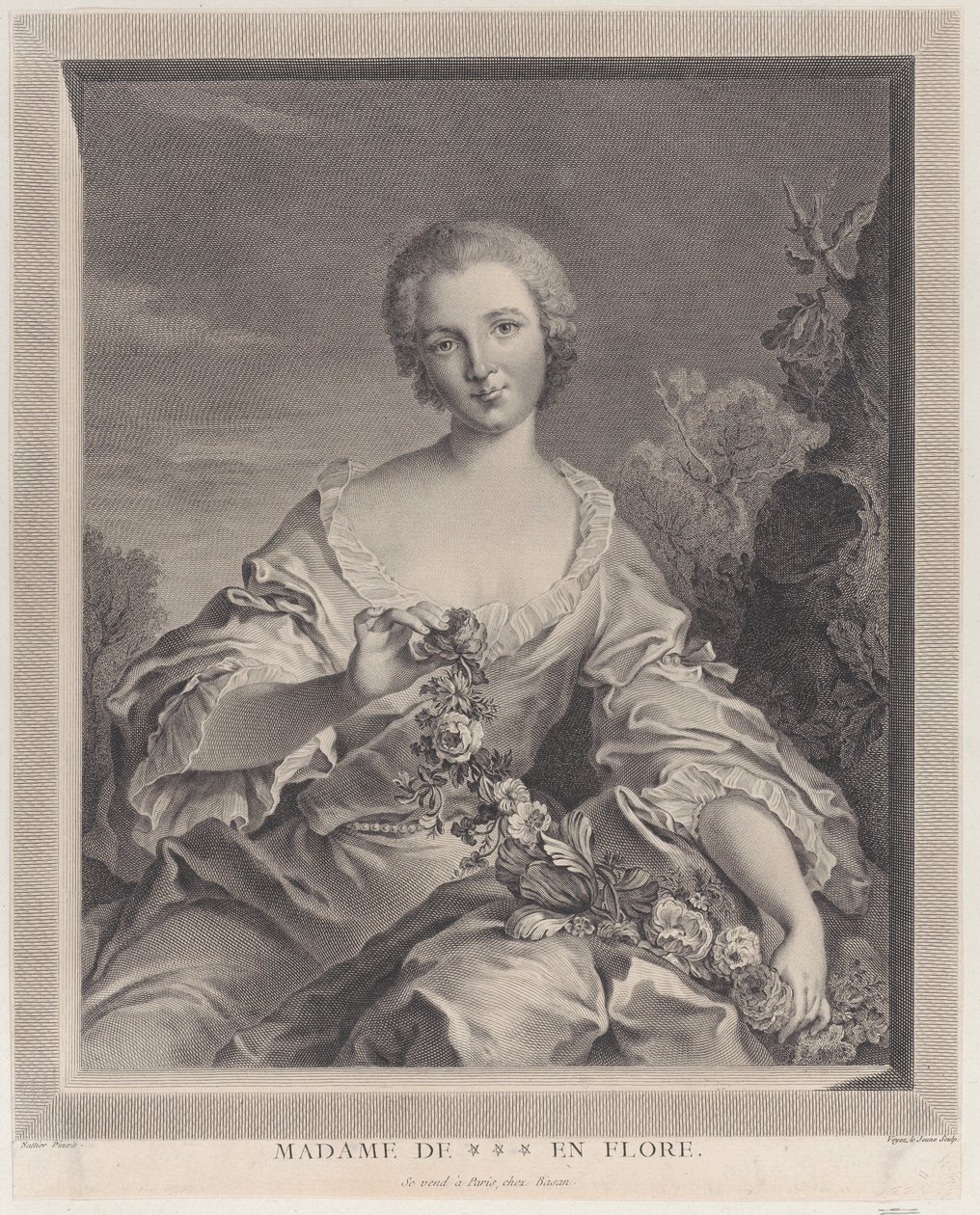 Portrait of Louise Henriette de Bourbon Conti as Flora, 1766-1805 by François Voyez