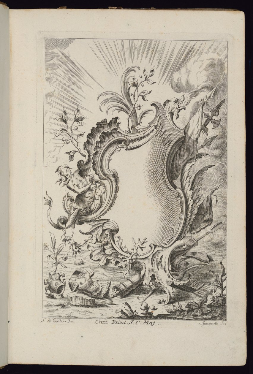Cartouche with Dragon, Book of Cartouches for Different Uses by François de Cuvilliés the Elder