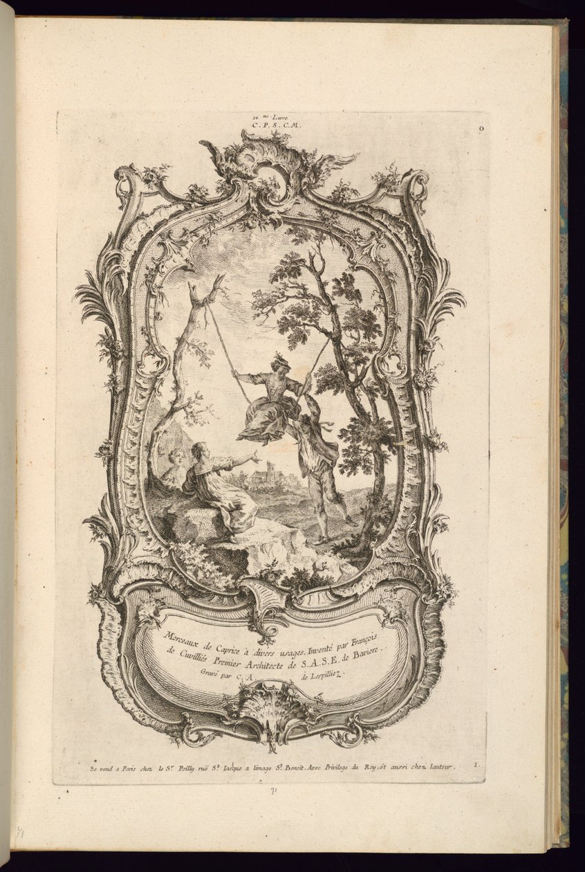 Design for a Cartouche with Large and Small Compartments by François de Cuvilliés the Elder