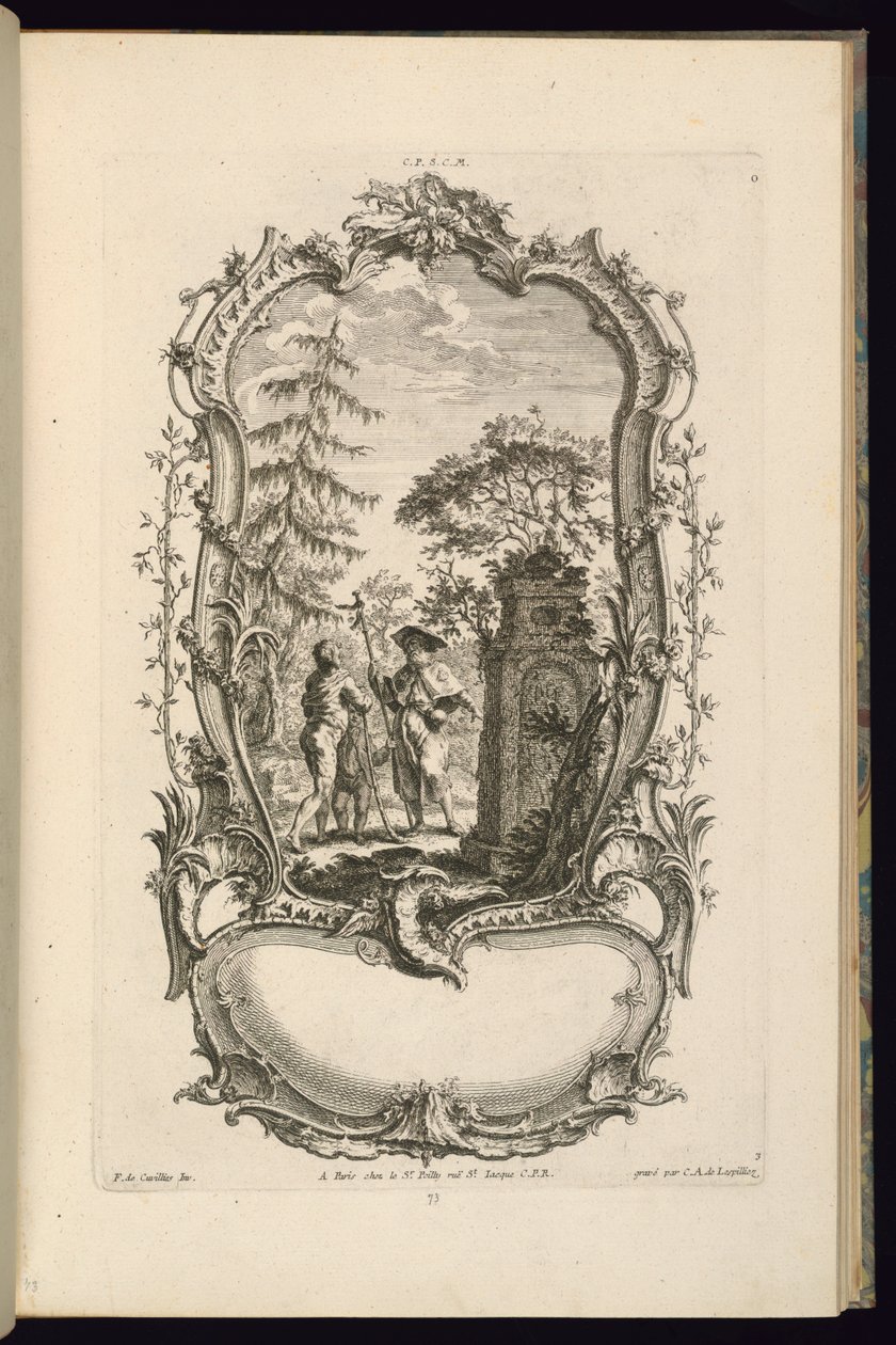 Design for a Cartouche with Large and Small Compartments by François de Cuvilliés the Elder