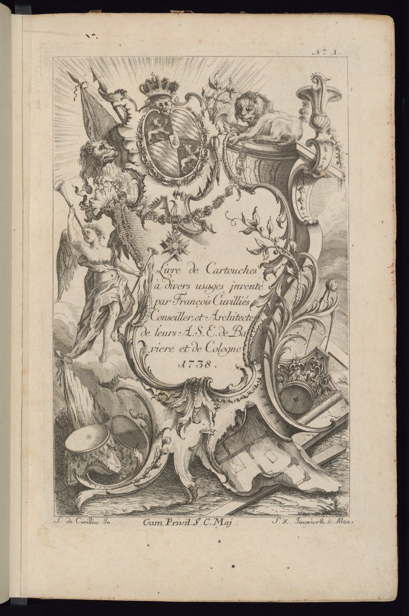 Title Page, Book of Cartouches for Different Uses by François de Cuvilliés the Elder