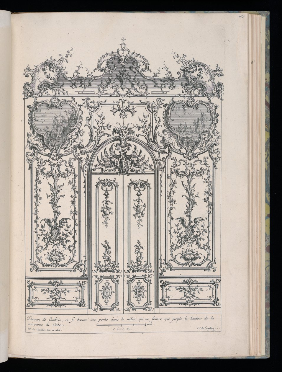 Wall with Double Door, Livre de Lambris (Book of Wainscoting) by François de Cuvilliés the Elder