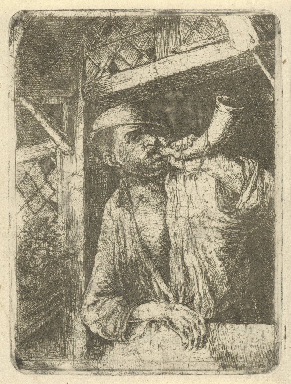 Baker Blowing a Horn by François de Maleck