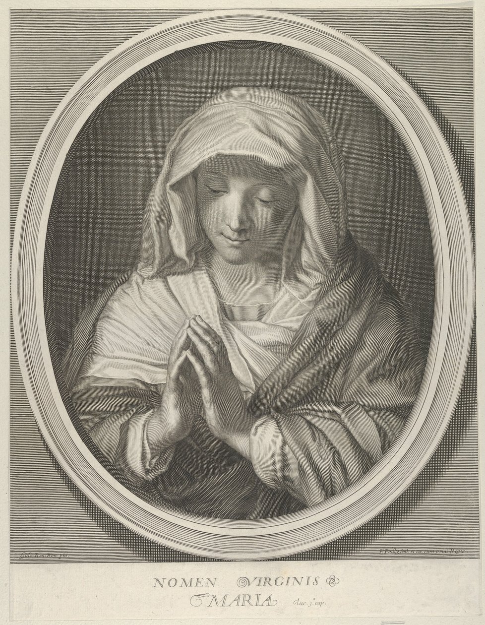 The Virgin in Prayer (after Reni) by François de Poilly