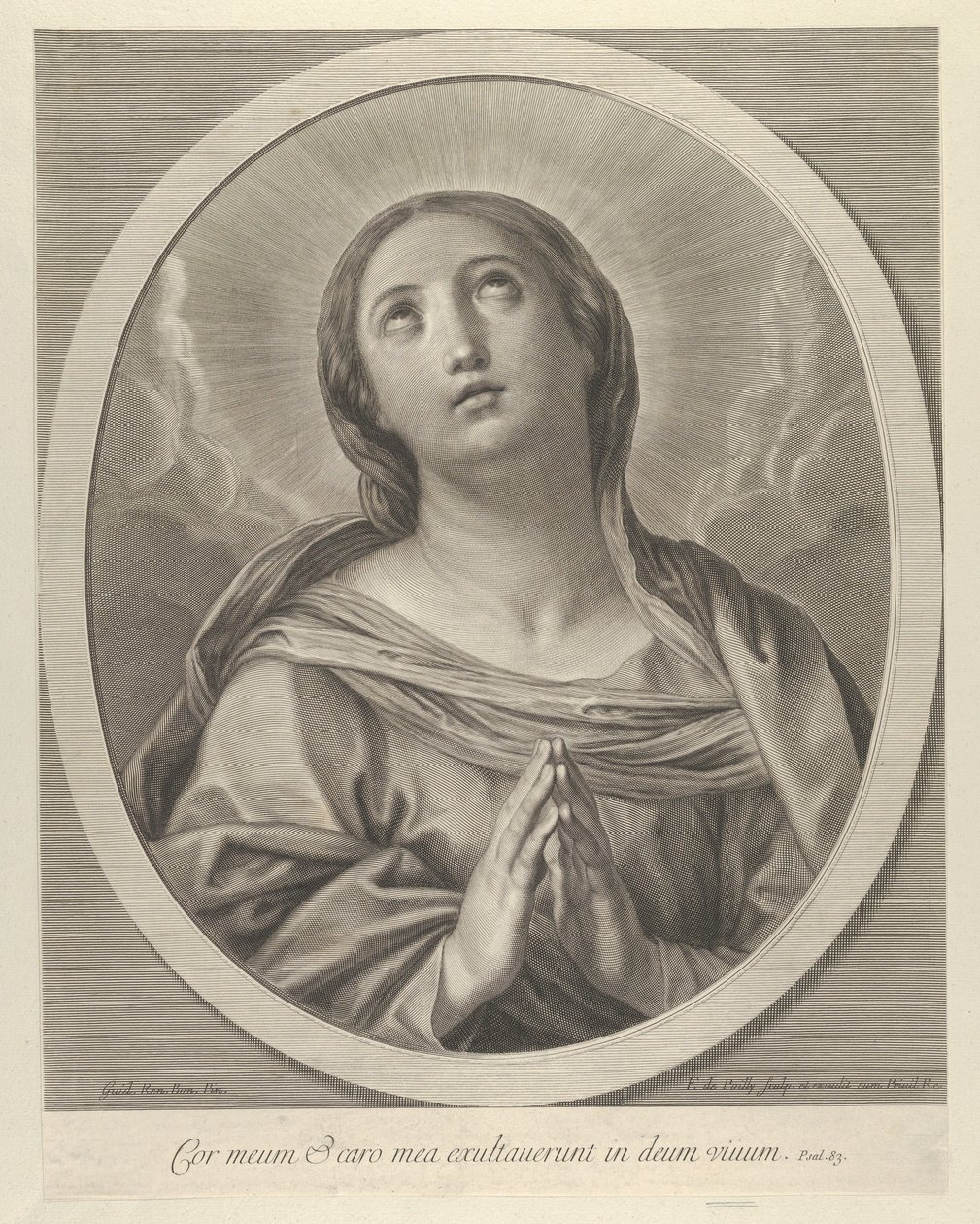 The Virgin in Prayer (after Reni) by François de Poilly