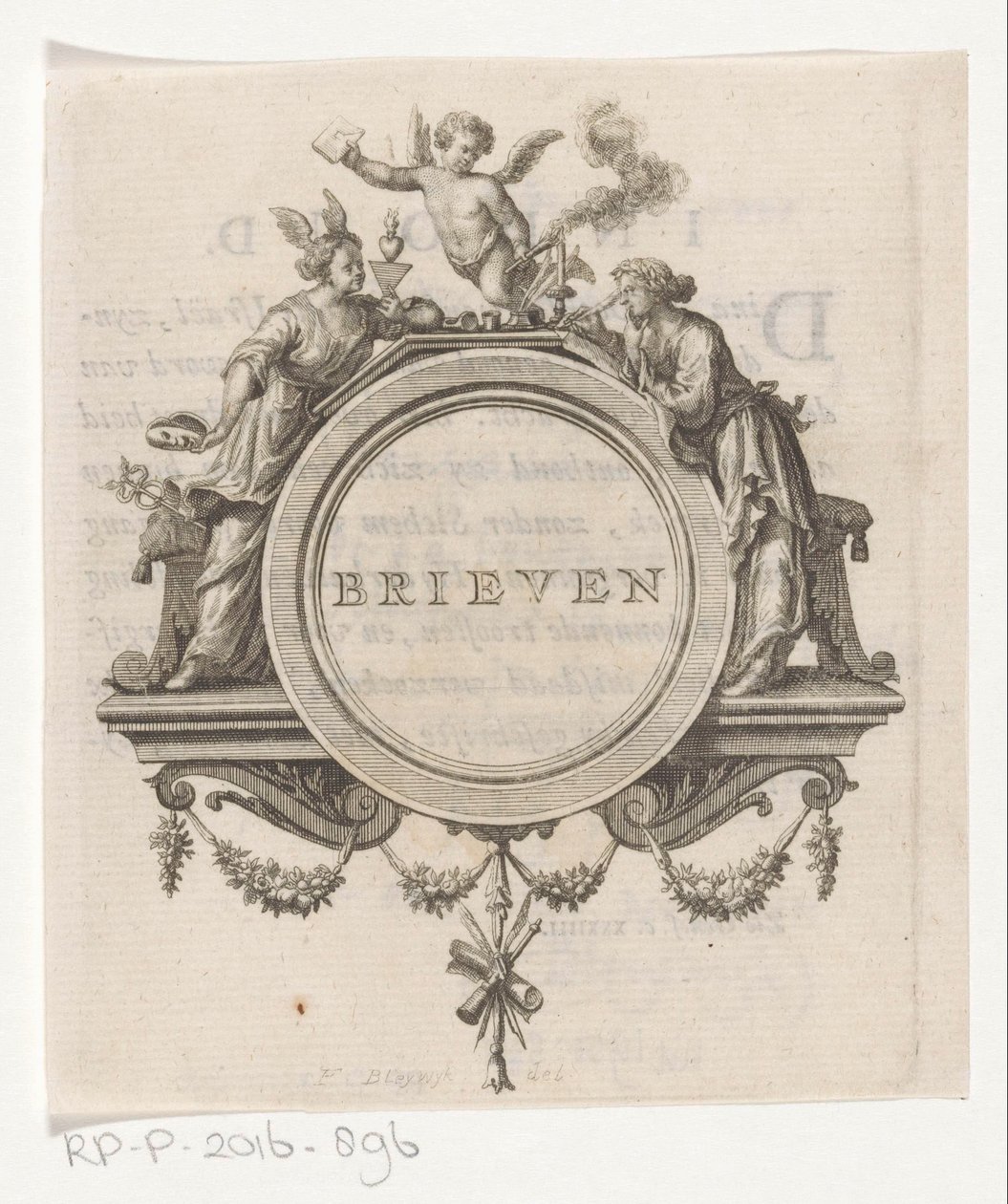Allegorical Figure and Writing Woman (Letters) by François van Bleyswijck