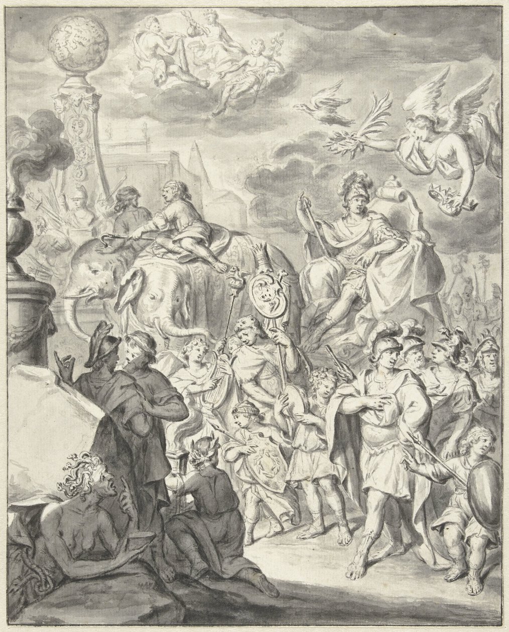Allegorical triumphal procession of a prince or general by François van Bleyswijck