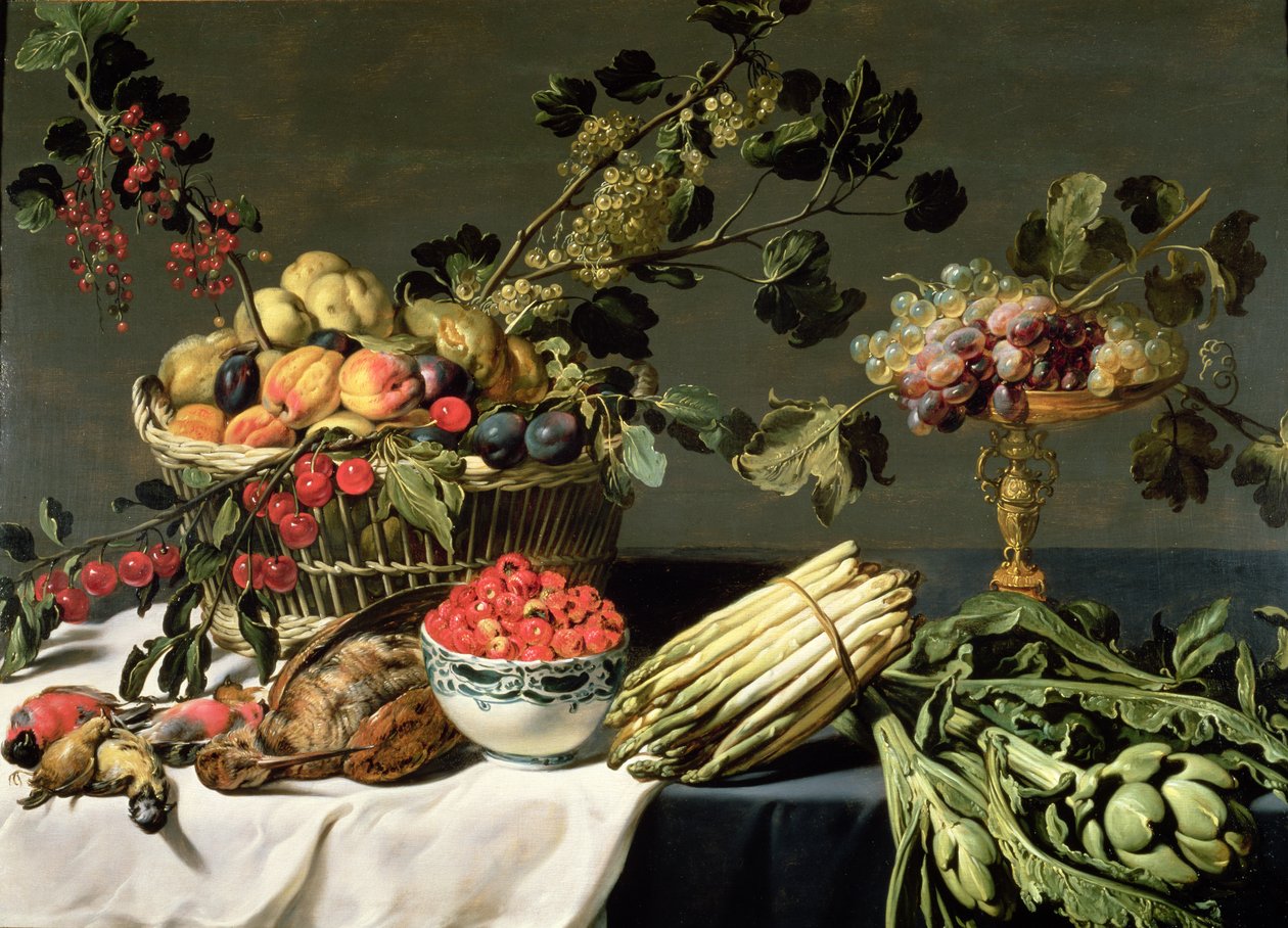 Still Life of Fruit in a Wicker Basket by Frans Snyders or Snijders
