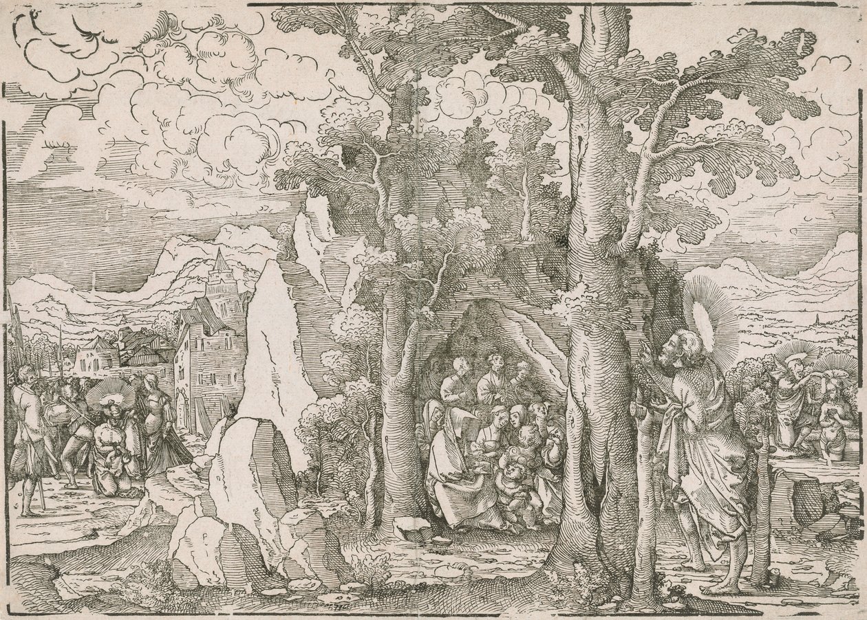 Landscape with Scenes from the Life of Saint John the Baptist by Frans Crabbe van Espleghem