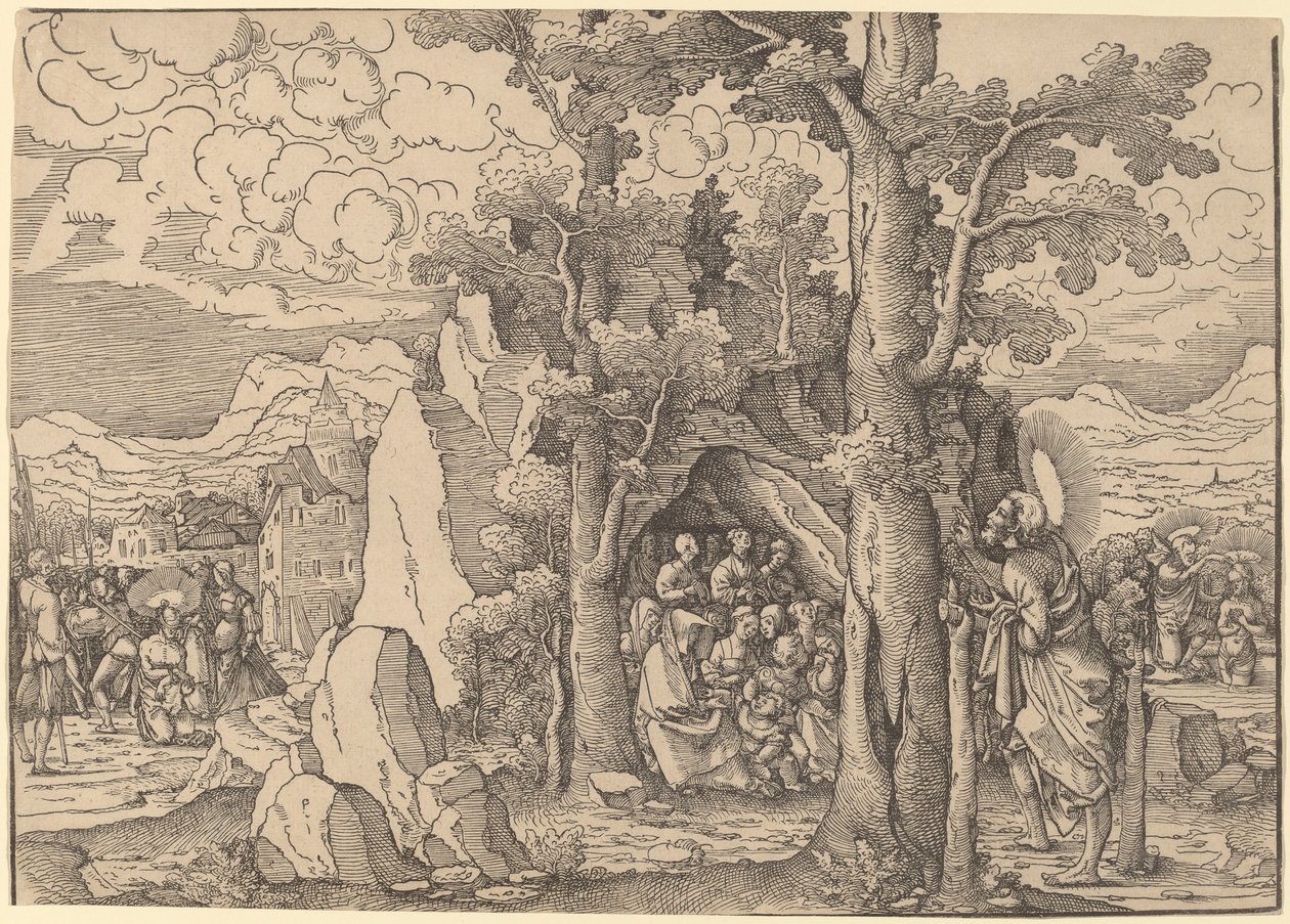 Saint John the Baptist Preaching by Frans Crabbe van Espleghem