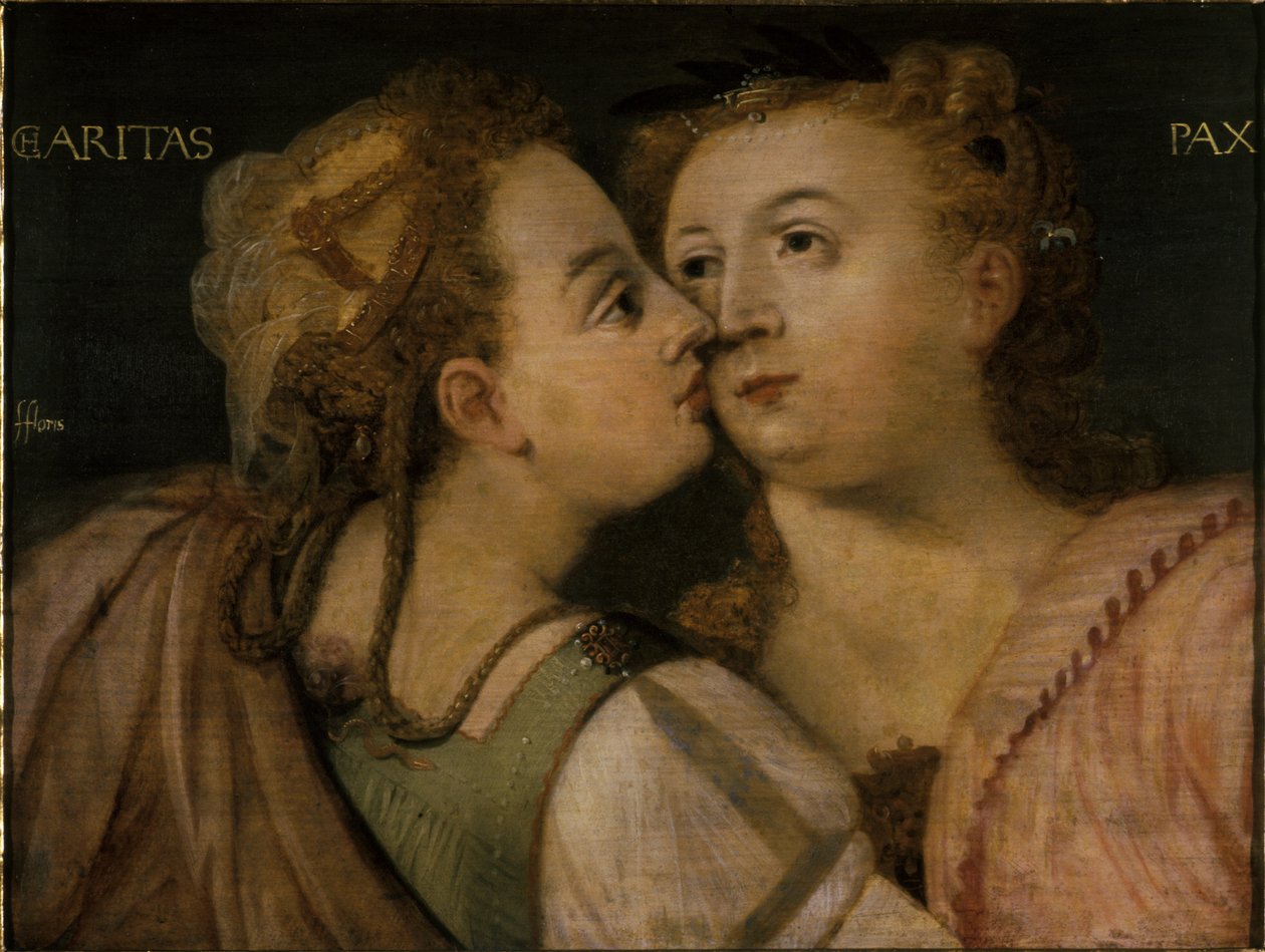 Charity kissing Peace by Frans Floris