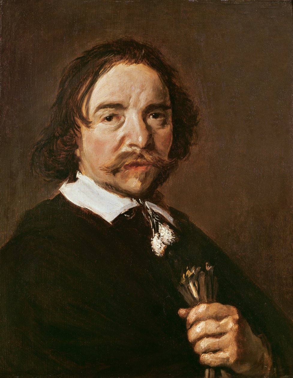 Portrait of a Man with a Glove and Black Hair by Frans Hals