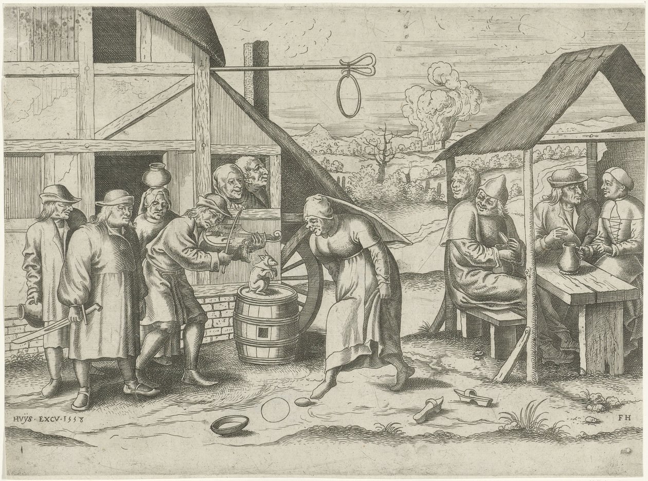 Peasant Woman Dancing the Egg Dance by Frans Huys