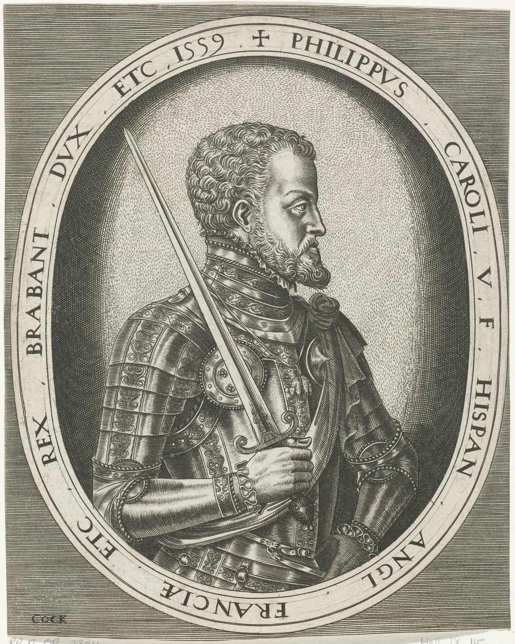 Portrait of King Philip II of Spain Portraits of Kings, Queens, Princes, and Princesses (series title) by Frans Huys