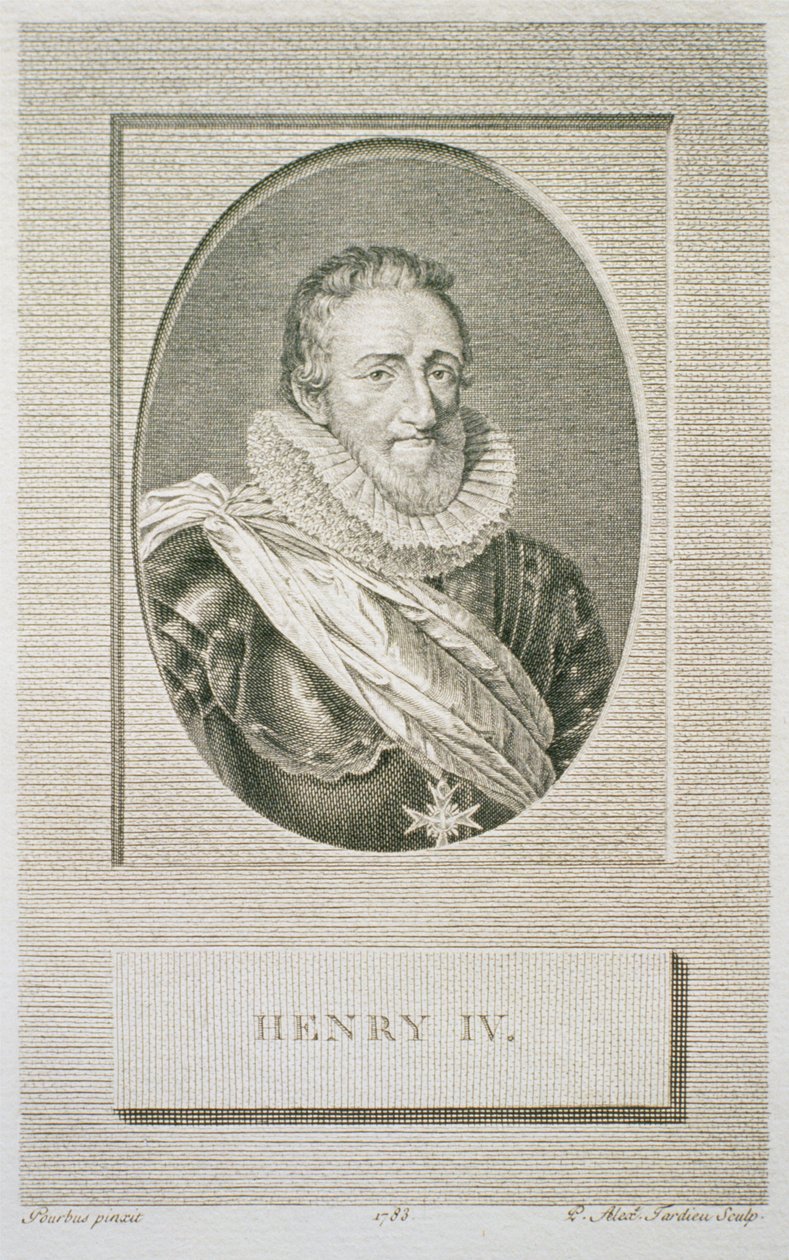 Henri IV (1553-1610), Engraved by Pierre Alexandre Tardieu (1756-1844), 1783 by Frans II after Pourbus