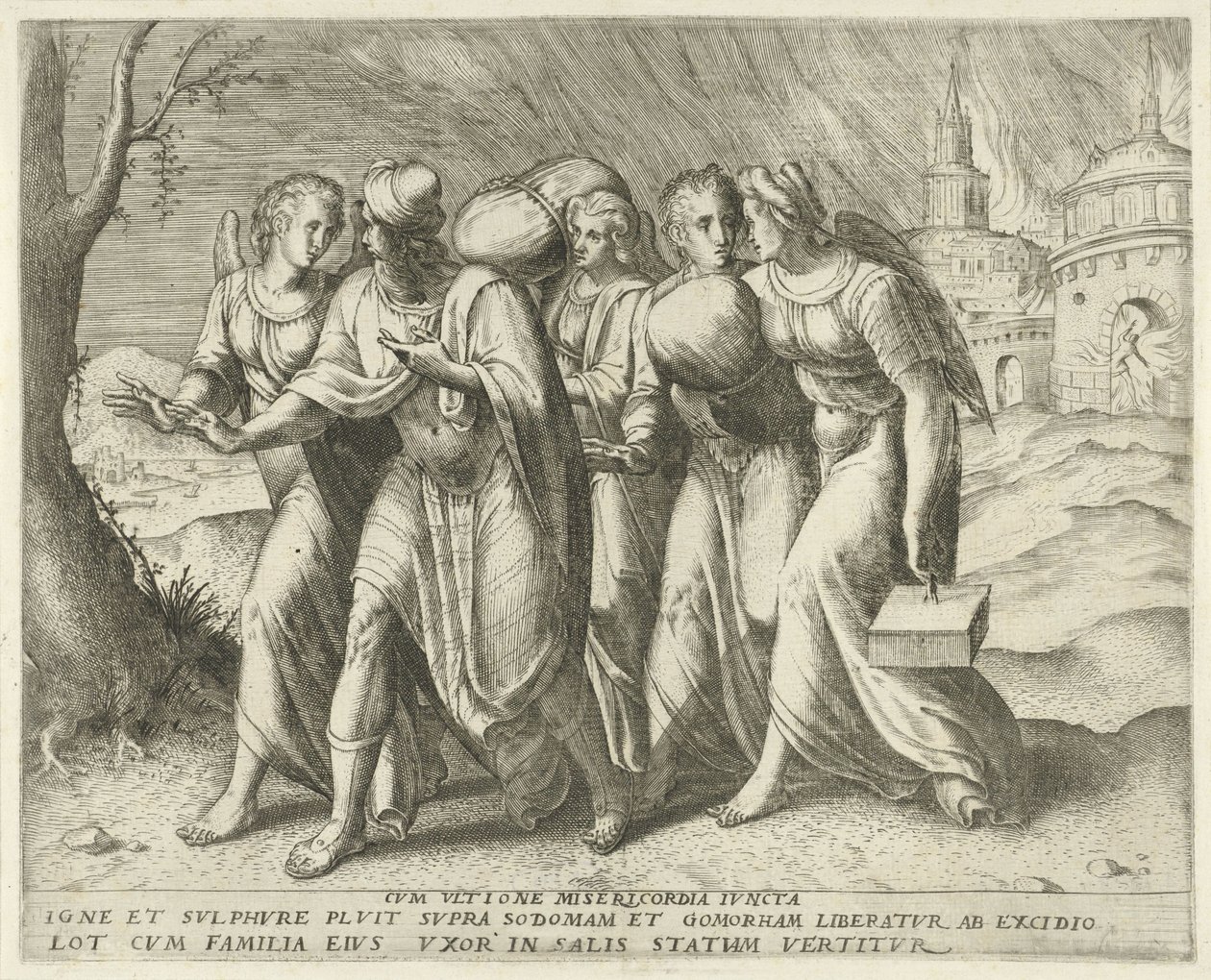 Lot Leaving Sodom (Cum ultione misericordia juncta, History of Lot) by Frans Menton