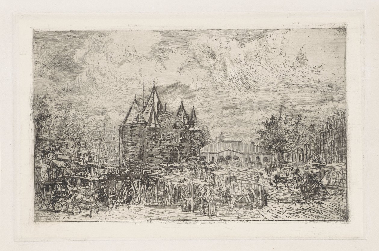 View of the Nieuwmarkt, Amsterdam by Frans Schikkinger