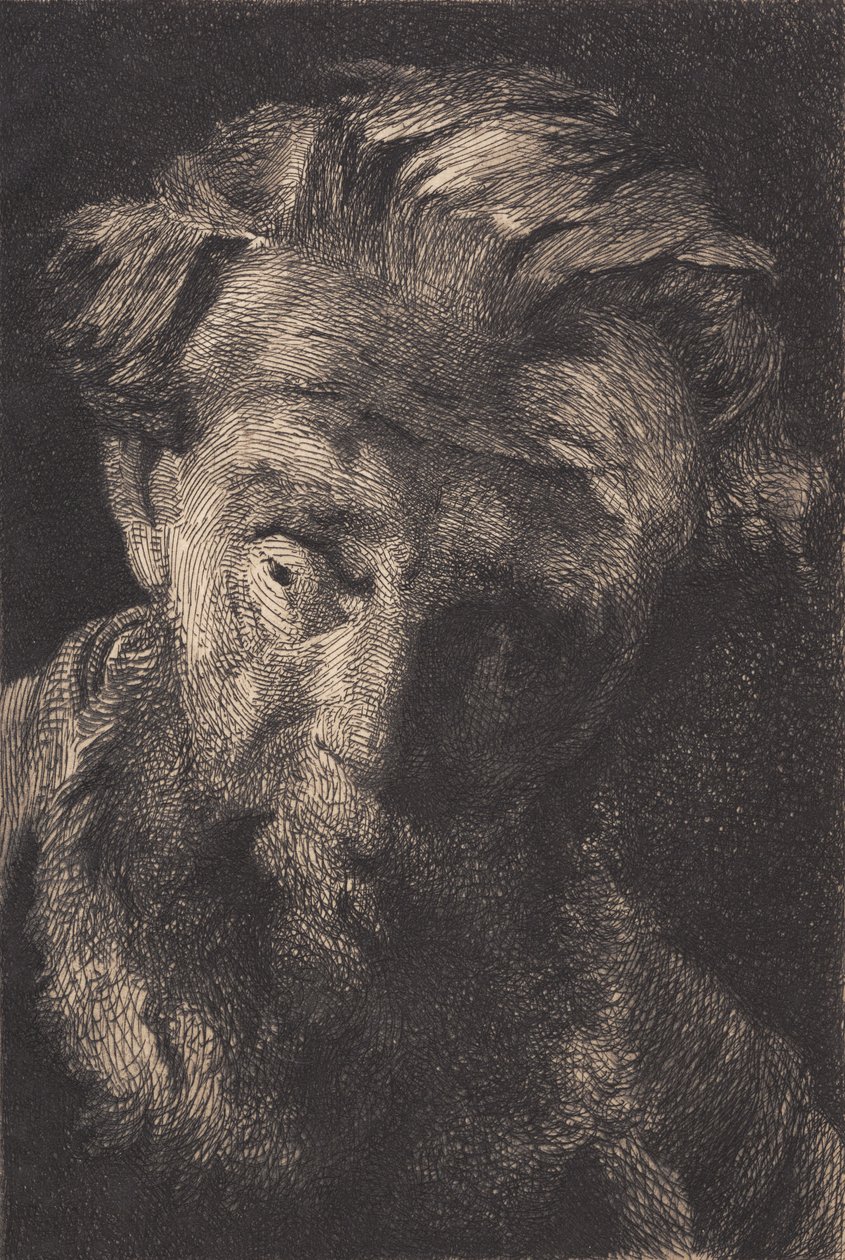 Old Bearded Man Looking to the Side by Frans Schwartz