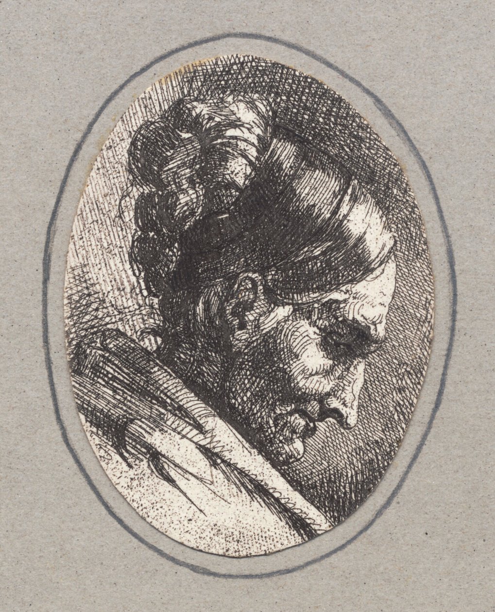 Head of an Old Woman, Profile Facing Right by Frans Schwartz