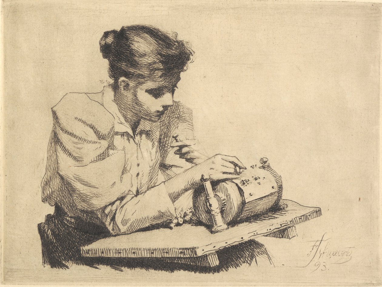 The Lace Maker by Frans Schwartz