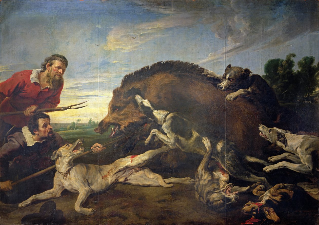 The Wild Boar Hunt, c.1640 by Frans Snyders or Snijders
