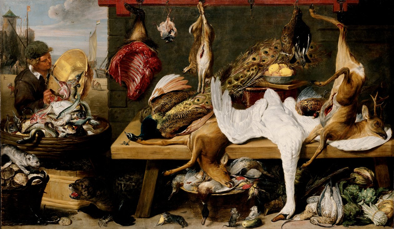 Market Scene on a Quay by Frans and workshop Snyders