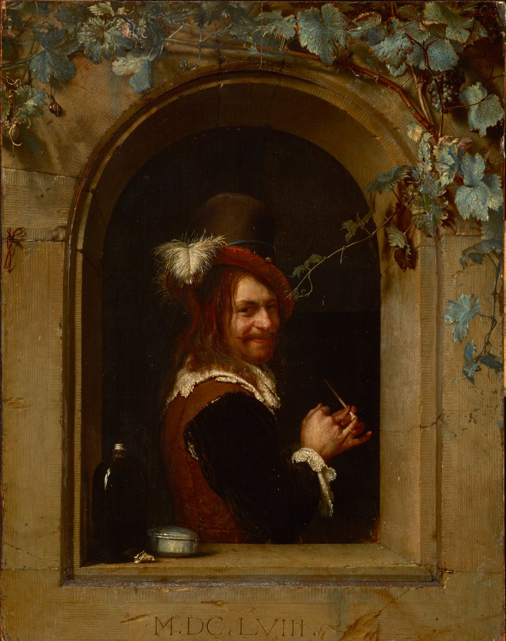 Man with Pipe at a Window by Frans van Mieris
