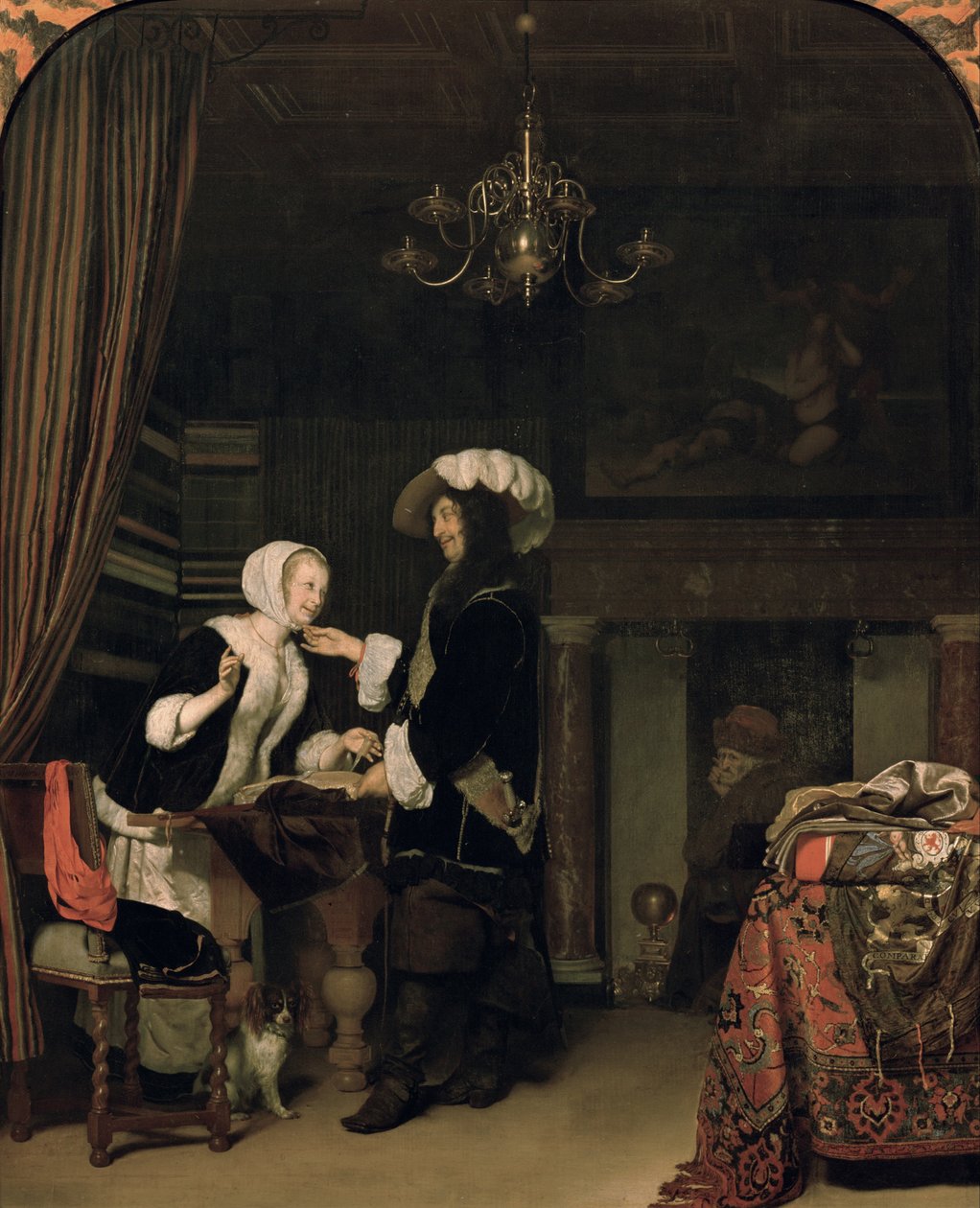 Cavalier in the Shop by Frans van Mieris the Elder
